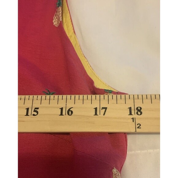 Talbots VtG Pink Pineapple Linen Blend Dress Embroidered Dress USA Summer 8 - Picture 13 of 14